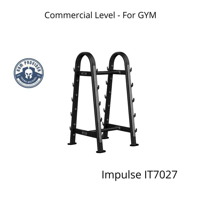 Impulse Barbell Rack Commercial IT7027 untuk Gym besar dan kuat untuk pemakaian ribuan member di Indra Michael Fitness