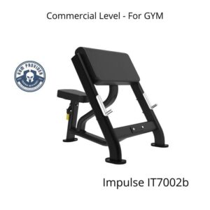 Impulse Seated Preacher Curl Commercial IT7002b untuk Gym besar dan kuat untuk pemakaian ribuan member di Indra Michael Fitness