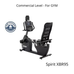 Spirit Recumbent Bike Commercial XBR95 sepeda statis untuk Gym besar kuat untuk pemakaian ribuan member di Indra Michael Fitness